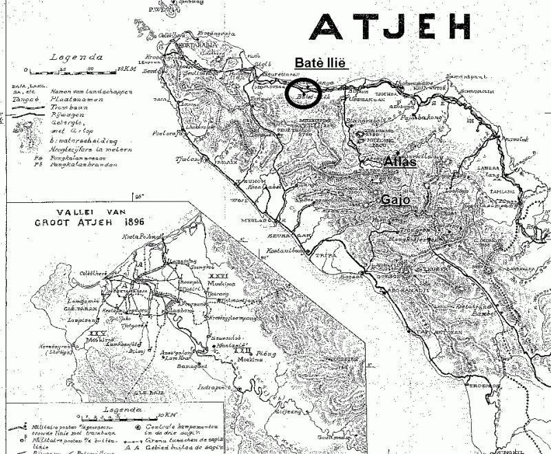 kaart van atjeh tijdens de periode Van Heutsz